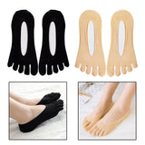 Maxbell 2pairs Women FIVE FINGER SOCKS with Silicone Pad Toe Sock Invisible Low Cut