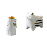 Maxbell 2x Cute Cat Plant Pot Planter Flower Pot Plant Succulent Container Decor