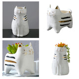 Maxbell 2x Cute Cat Plant Pot Planter Flower Pot Plant Succulent Container Decor