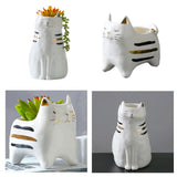 Maxbell 2x Cute Cat Plant Pot Planter Flower Pot Plant Succulent Container Decor