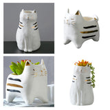 Maxbell 2x Cute Cat Plant Pot Planter Flower Pot Plant Succulent Container Decor