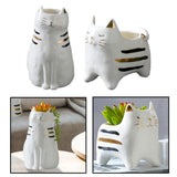 Maxbell 2x Cute Cat Plant Pot Planter Flower Pot Plant Succulent Container Decor