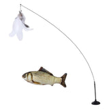 Maxbell Cat Feather Teaser Wand Stick & Fish Toy with Bell Interactive Play Toy