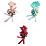 Maxbell 3x Calla Berry Rhinestone Groom Bridal Wedding Corsage