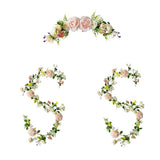 Maxbell 3x Artificial Flower Silk Rose Leaf Garland Wedding Rose Vine Hotel