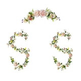 Maxbell 3x Artificial Flower Silk Rose Leaf Garland Wedding Rose Vine Hotel