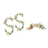 Maxbell 3x Artificial Flower Silk Rose Leaf Garland Wedding Rose Vine Hotel