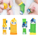 Maxbell 4x Baby Wrist Rattles Sensory Toys for Baby 0-6 Months Infant
