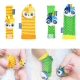 Maxbell 4x Baby Wrist Rattles Sensory Toys for Baby 0-6 Months Infant