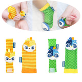 Maxbell 4x Baby Wrist Rattles Sensory Toys for Baby 0-6 Months Infant