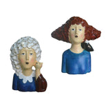 Maxbell 2x Nordic Style Lady Statue Figure Figurine for Tabletop Hotel Decor