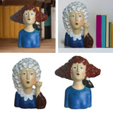 Maxbell 2x Nordic Style Lady Statue Figure Figurine for Tabletop Hotel Decor