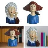 Maxbell 2x Nordic Style Lady Statue Figure Figurine for Tabletop Hotel Decor