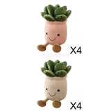 Maxbell 8pcs Lifelike Plush Green Potted Plants Plant Stuffed Toy Decor 25cm