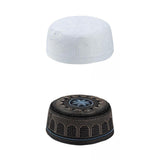 Maxbell 2Pieces Prayer Hat Arabian Omani Turkish Headwear Embroidery for 58cm