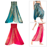 Maxbell 2x Women's Floral Print Harem Pants Boho Yoga Pants Long Beach Pants
