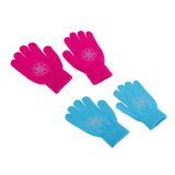 Maxbell 2 Pairs Girls Women Kids Ice Skating Gloves Magic Stretch Glove