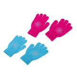 Maxbell 2 Pairs Girls Women Kids Ice Skating Gloves Magic Stretch Glove