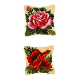 Maxbell 2 Pieces Flower Pattern Latch Hook Kits Pillow Case Cushion Cover