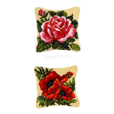 Maxbell 2 Pieces Flower Pattern Latch Hook Kits Pillow Case Cushion Cover