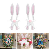 Maxbell 2Pcs Easter Decor Wreath Kit Bunny with Ears DIY Garland Pink plaid