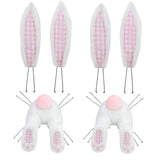 Maxbell 2Pcs Easter Decor Wreath Kit Bunny with Ears DIY Garland Pink plaid