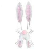 Maxbell 2Pcs Easter Decor Wreath Kit Bunny with Ears DIY Garland Pink plaid