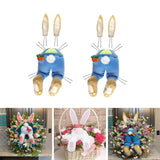 Maxbell 2Pcs Easter Decor Wreath Kit Bunny with Ears DIY Garland blue