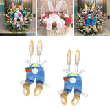 Maxbell 2Pcs Easter Decor Wreath Kit Bunny with Ears DIY Garland blue