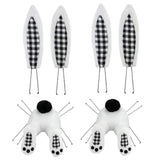 Maxbell 2Pcs Easter Decor Wreath Kit Bunny with Ears DIY Garland black white plaid