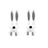 Maxbell 2Pcs Easter Decor Wreath Kit Bunny with Ears DIY Garland black white plaid