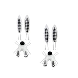 Maxbell 2Pcs Easter Decor Wreath Kit Bunny with Ears DIY Garland black white plaid