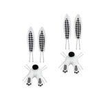 Maxbell 2Pcs Easter Decor Wreath Kit Bunny with Ears DIY Garland black white plaid