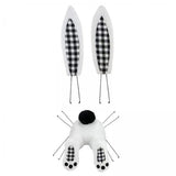 Maxbell 2Pcs Easter Decor Wreath Kit Bunny with Ears DIY Garland black white plaid