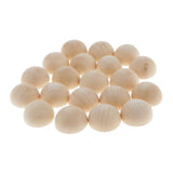 Maxbell 2x20Pcs Half Ball Natural Unfinished Wood For Jewelry Making DIY Crafts 30MM