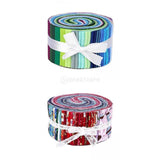 Maxbell 72Pcs Colorful Roll Up Fabric Strips 2.5 Inch Craft Fabric for Patchwork