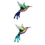 Maxbell 2x Hummingbird Wall Art Bird Wall Art Sculpture for Door Living Room Decor