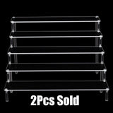 Maxbell 2xAcrylic Rack Perfume Makeup Organizer Risers Shelves Showcase 5 Ladder