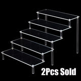 Maxbell 2xAcrylic Rack Perfume Makeup Organizer Risers Shelves Showcase 5 Ladder