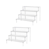 Maxbell 2xAcrylic Rack Perfume Makeup Organizer Risers Shelves Showcase 4 Ladder