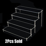 Maxbell 2xAcrylic Rack Perfume Makeup Organizer Risers Shelves Showcase 4 Ladder