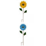 Maxbell 2pcs Garden Sunflower Wind Spinner Flower Sculpture for Patio Decoration