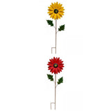 Maxbell 2x Garden Sunflower Wind Spinner Flower Sculpture for Backyard Patio Decor