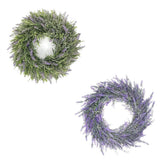 Maxbell 2pcs Artificial Door Wreath Hanging Lavender Flower Garland Fake Plant Decor