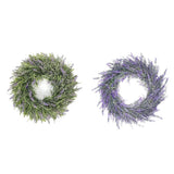Maxbell 2pcs Artificial Door Wreath Hanging Lavender Flower Garland Fake Plant Decor