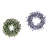 Maxbell 2pcs Artificial Door Wreath Hanging Lavender Flower Garland Fake Plant Decor