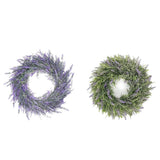Maxbell 2pcs Artificial Door Wreath Hanging Lavender Flower Garland Fake Plant Decor