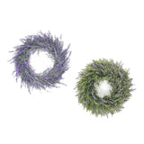 Maxbell 2pcs Artificial Door Wreath Hanging Lavender Flower Garland Fake Plant Decor