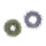 Maxbell 2pcs Artificial Door Wreath Hanging Lavender Flower Garland Fake Plant Decor