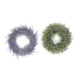Maxbell 2pcs Artificial Door Wreath Hanging Lavender Flower Garland Fake Plant Decor